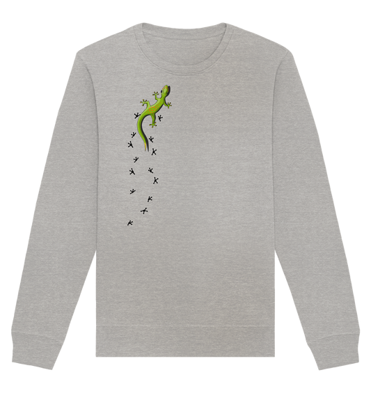 Kletternder Gecko mit Spuren - Organic Basic Unisex Sweatshirt
