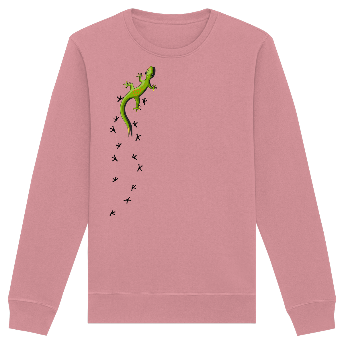 Kletternder Gecko mit Spuren - Organic Basic Unisex Sweatshirt