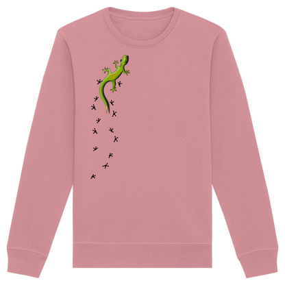 Kletternder Gecko mit Spuren - Organic Basic Unisex Sweatshirt