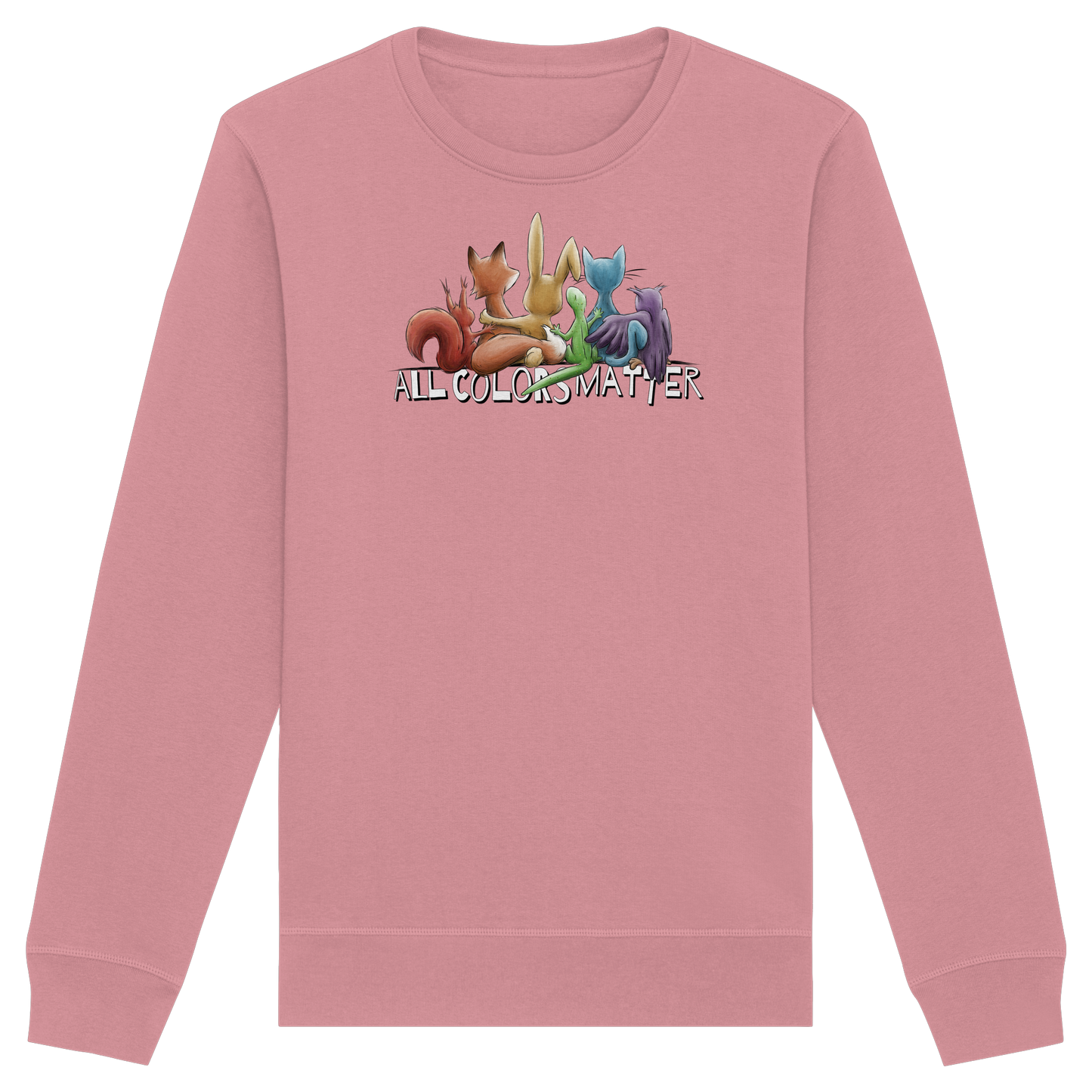 All Colors Matter! Regenbogen Tiere für Vielfalt - Organic Basic Unisex Sweatshirt