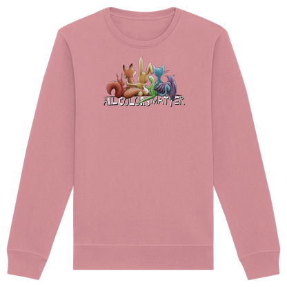 All Colors Matter! Regenbogen Tiere für Vielfalt - Organic Basic Unisex Sweatshirt