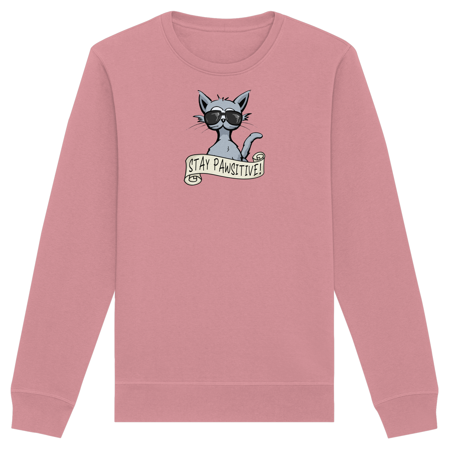 Stay Pawsitive Bleib lässig Hipster Katze - Organic Basic Unisex Sweatshirt