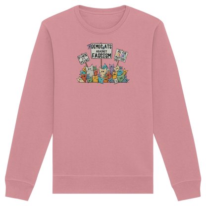 Demo-Katzen gegen Faschismus und für Vielfalt - Organic Basic Unisex Sweatshirt