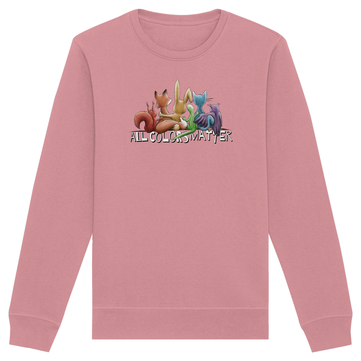 All Colors Matter! Regenbogen Tiere für Vielfalt - Organic Basic Unisex Sweatshirt