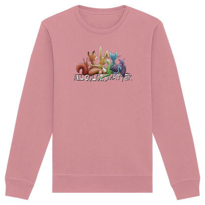 All Colors Matter! Regenbogen Tiere für Vielfalt - Organic Basic Unisex Sweatshirt
