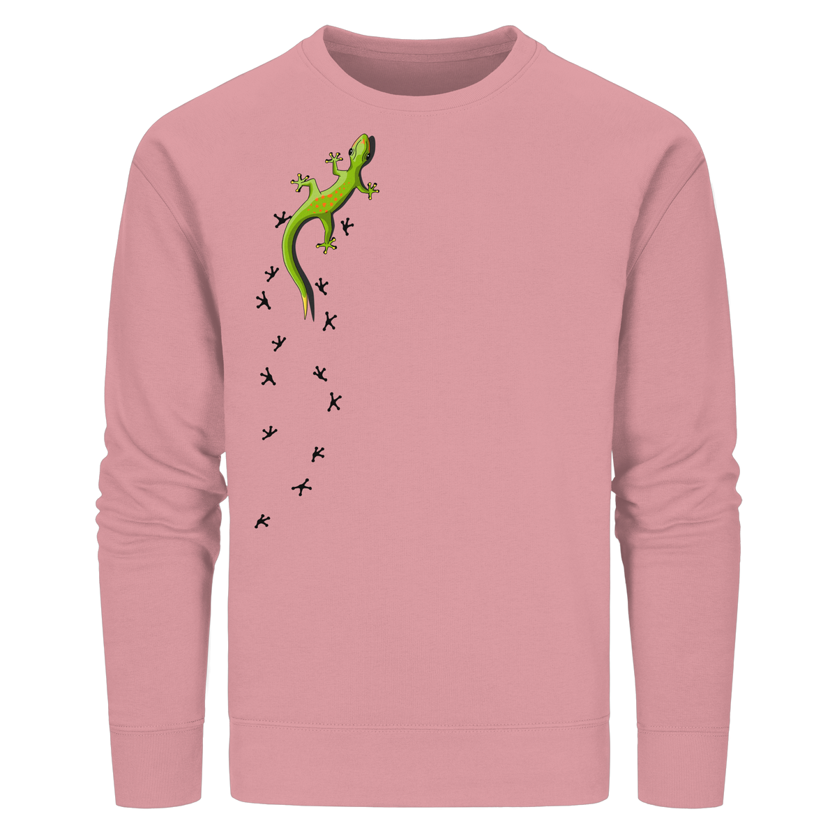 Kletternder Gecko mit Spuren - Organic Basic Unisex Sweatshirt