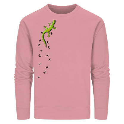 Kletternder Gecko mit Spuren - Organic Basic Unisex Sweatshirt