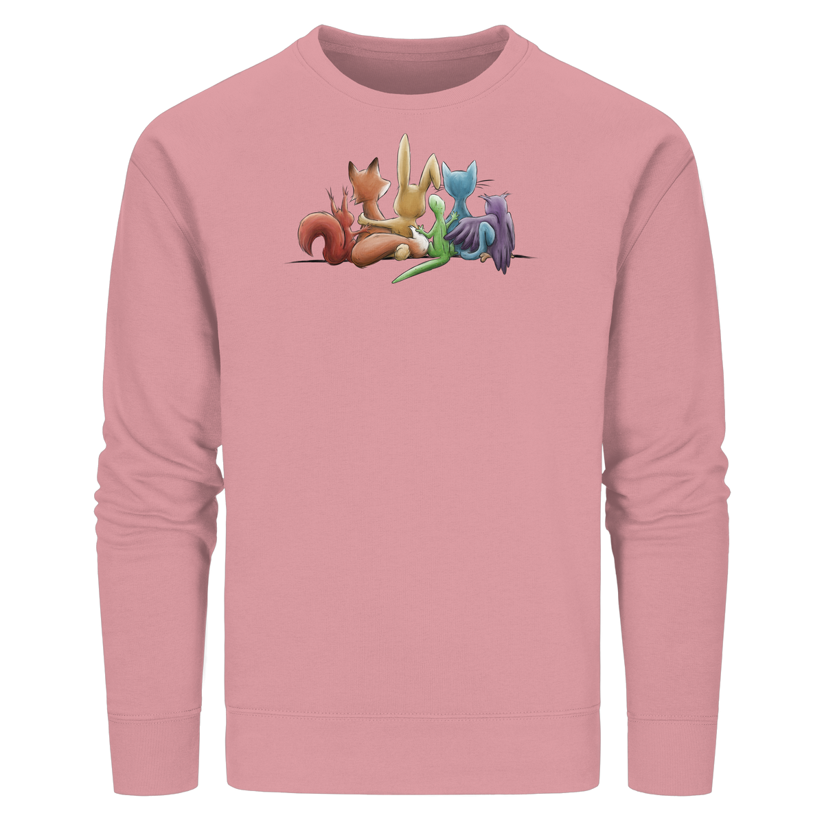 Regenbogen Tiere für Freundschaft, Toleranz und Vielfalt - Organic Basic Unisex Sweatshirt