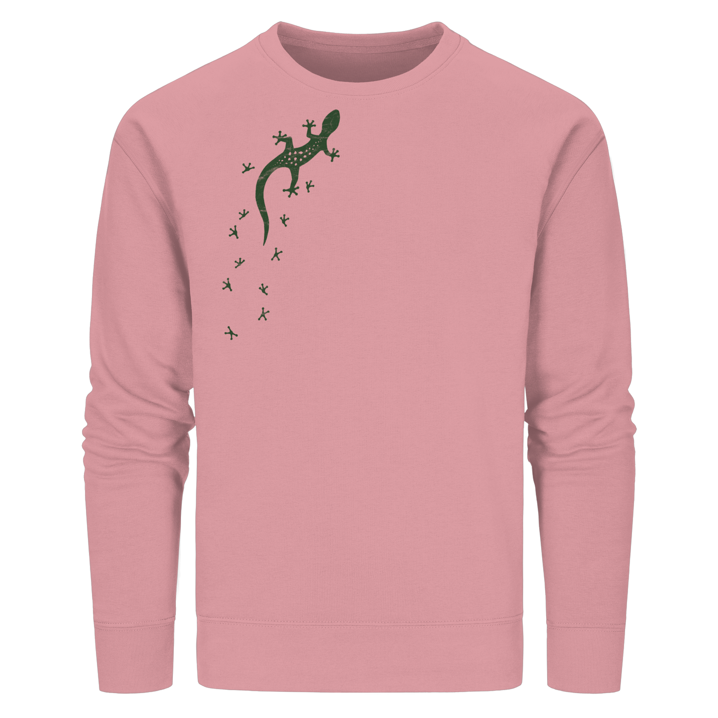 Gecko Eidechse Silhouette dunkel - Organic Basic Unisex Sweatshirt
