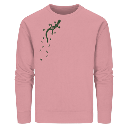 Gecko Eidechse Silhouette dunkel - Organic Basic Unisex Sweatshirt