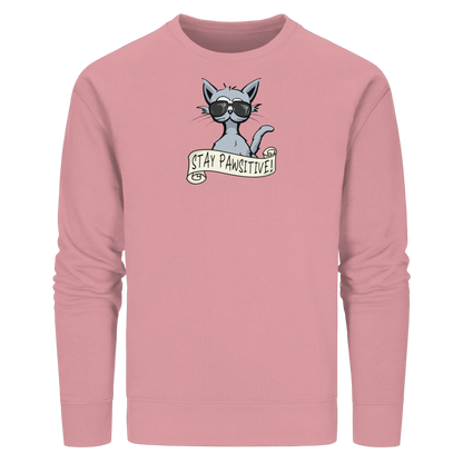 Stay Pawsitive Bleib lässig Hipster Katze - Organic Basic Unisex Sweatshirt