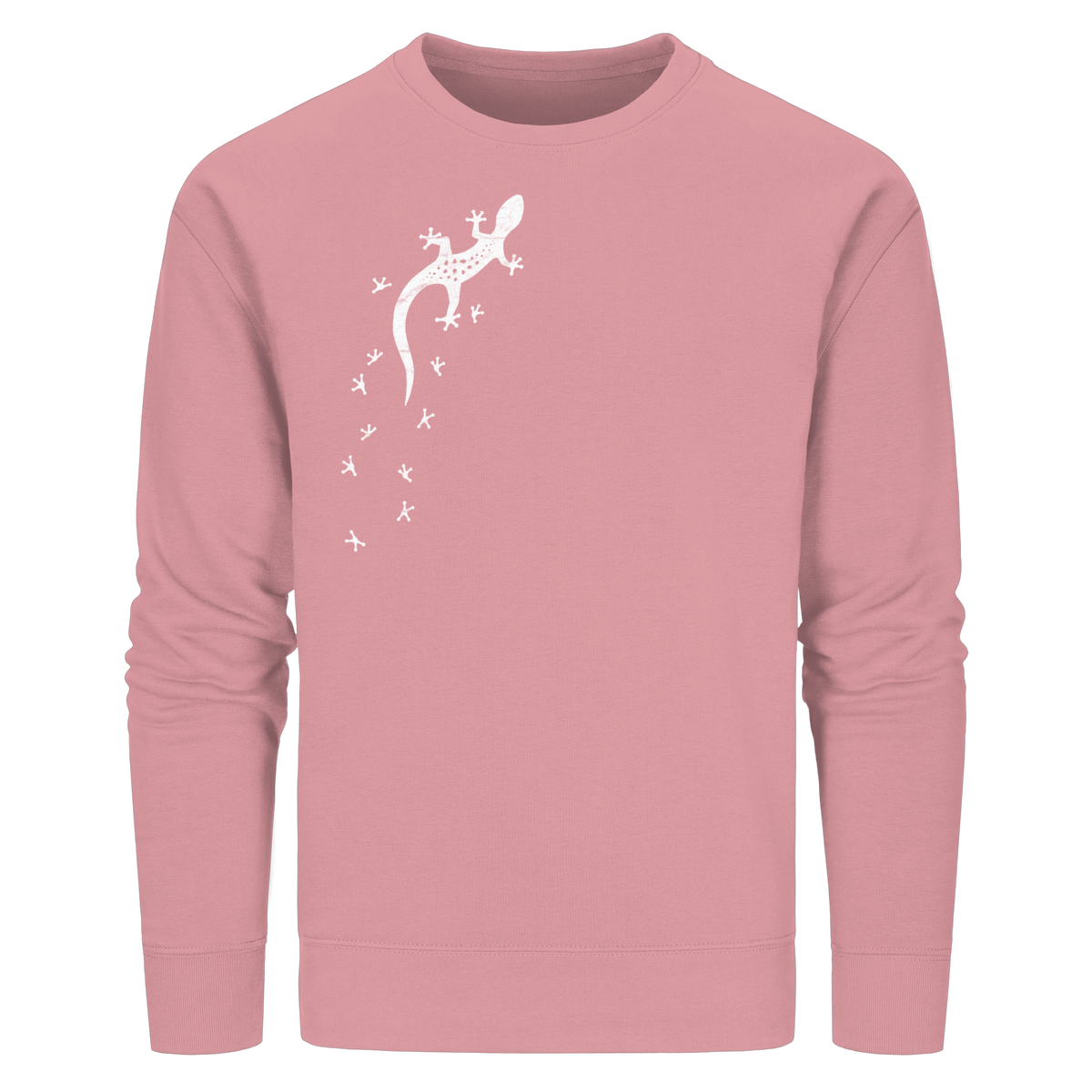 Gecko Eidechse Silhouette hell - Organic Basic Unisex Sweatshirt
