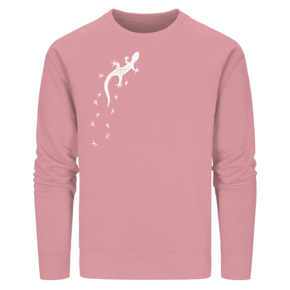 Gecko Eidechse Silhouette hell - Organic Basic Unisex Sweatshirt