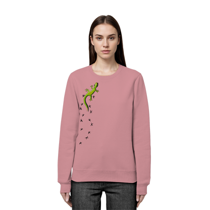 Kletternder Gecko mit Spuren - Organic Basic Unisex Sweatshirt
