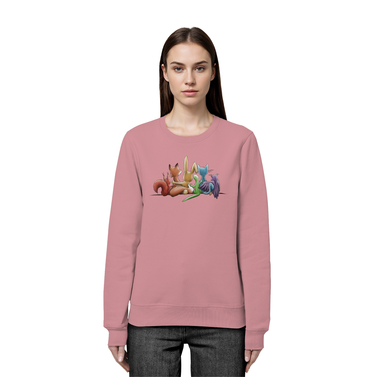 Regenbogen Tiere für Freundschaft, Toleranz und Vielfalt - Organic Basic Unisex Sweatshirt