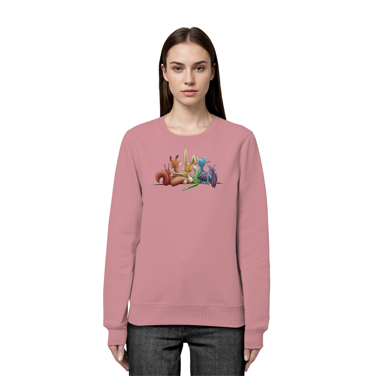 Regenbogen Tiere für Freundschaft, Toleranz und Vielfalt - Organic Basic Unisex Sweatshirt