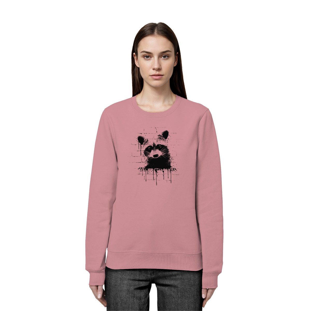 Funky Street Art Waschbär - Organic Basic Unisex Sweatshirt