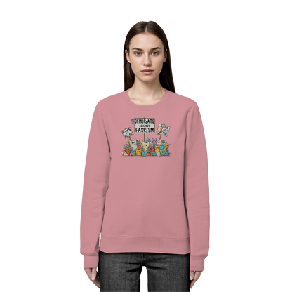 Demo-Katzen gegen Faschismus und für Vielfalt - Organic Basic Unisex Sweatshirt