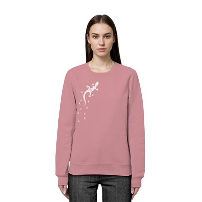 Gecko Eidechse Silhouette hell - Organic Basic Unisex Sweatshirt