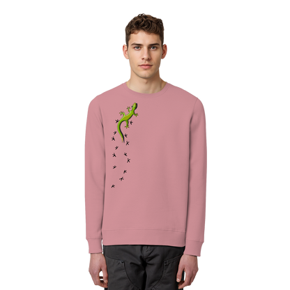 Kletternder Gecko mit Spuren - Organic Basic Unisex Sweatshirt