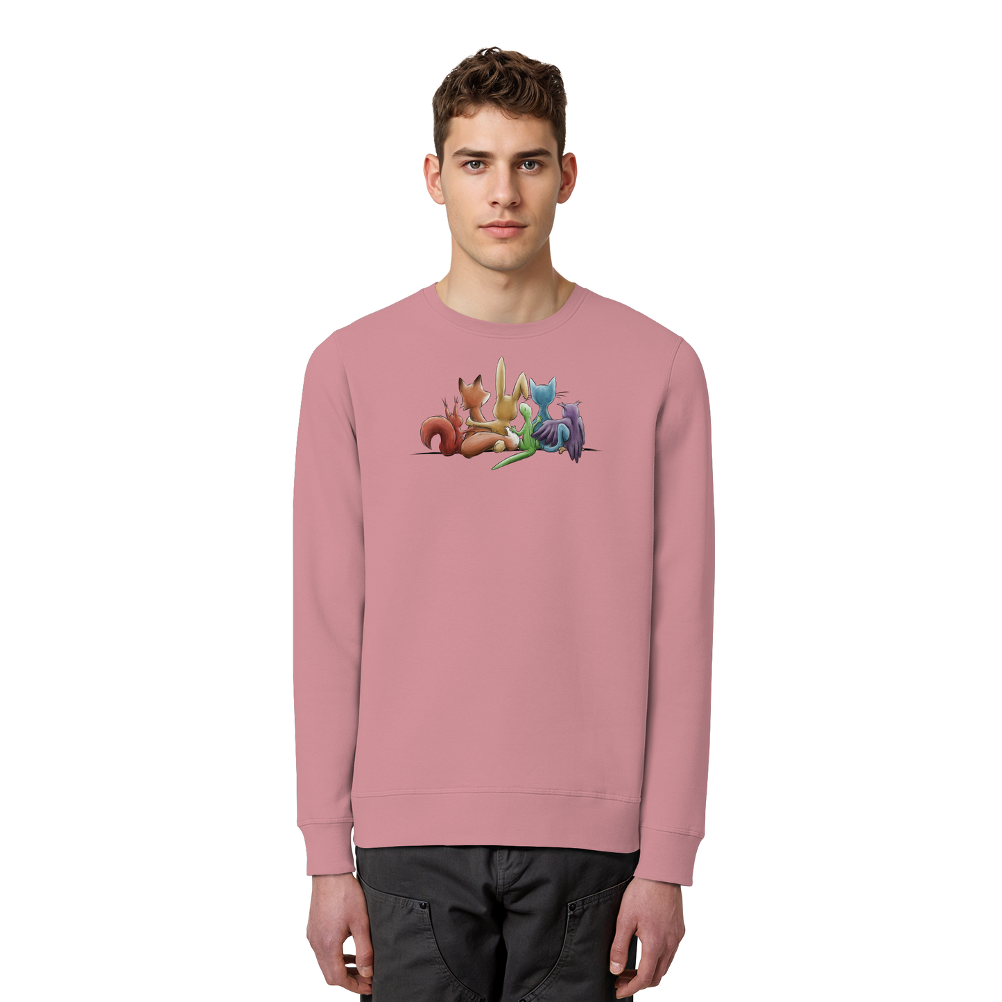 Regenbogen Tiere für Freundschaft, Toleranz und Vielfalt - Organic Basic Unisex Sweatshirt