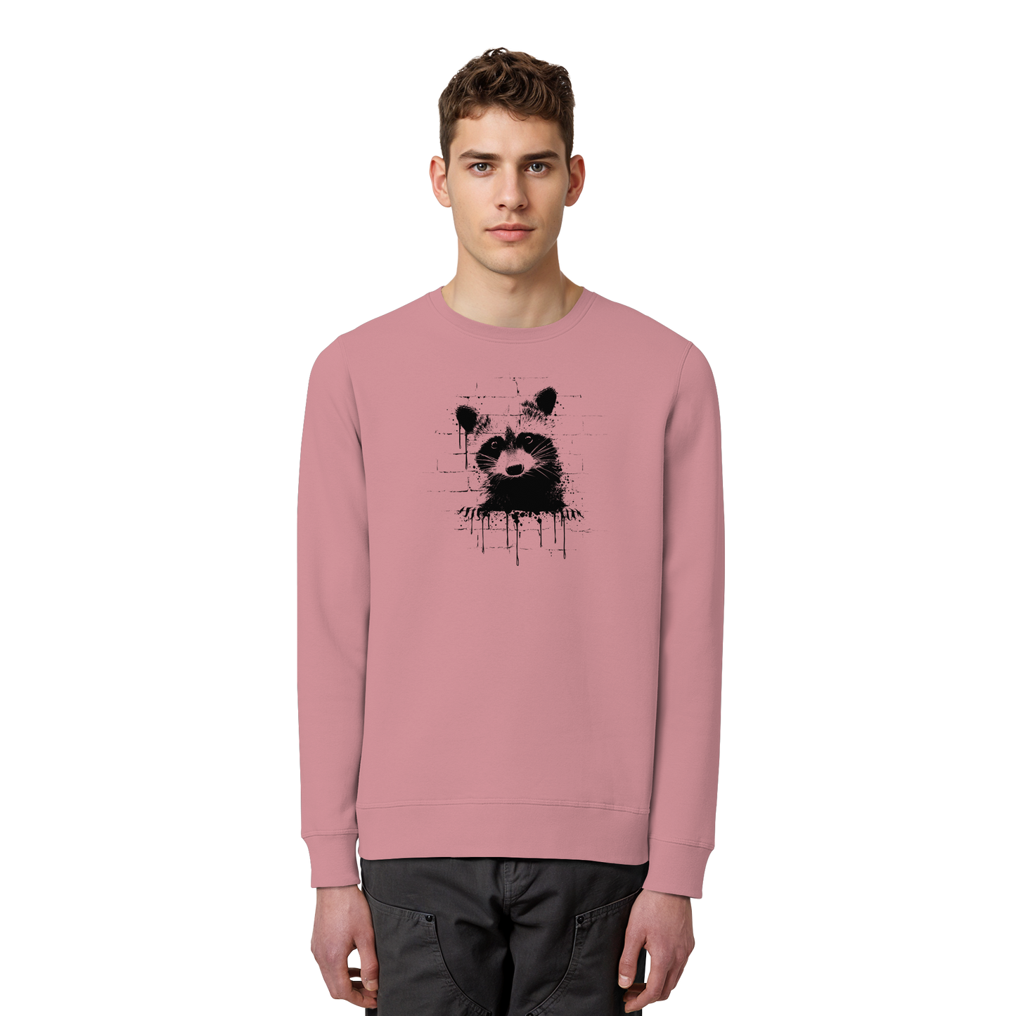 Funky Street Art Waschbär - Organic Basic Unisex Sweatshirt