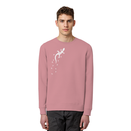 Gecko Eidechse Silhouette hell - Organic Basic Unisex Sweatshirt
