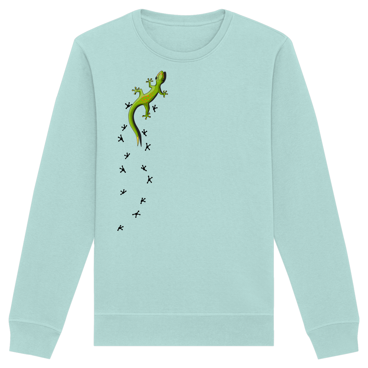 Kletternder Gecko mit Spuren - Organic Basic Unisex Sweatshirt