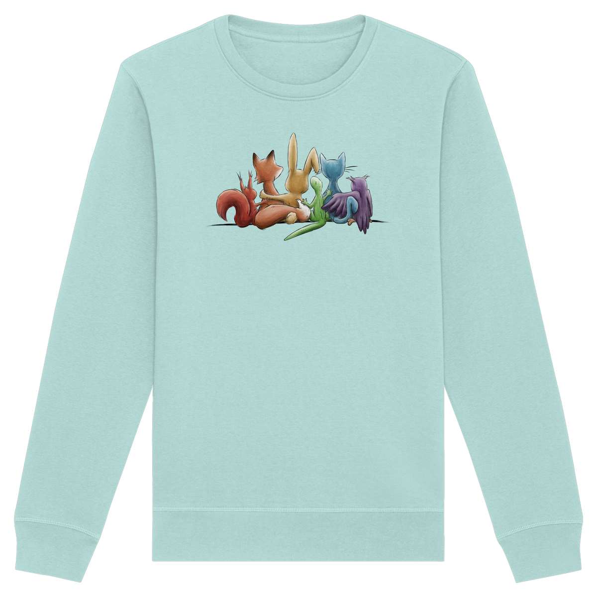 Regenbogen Tiere für Freundschaft, Toleranz und Vielfalt - Organic Basic Unisex Sweatshirt