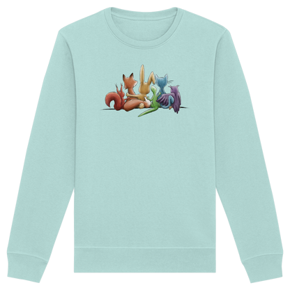 Regenbogen Tiere für Freundschaft, Toleranz und Vielfalt - Organic Basic Unisex Sweatshirt