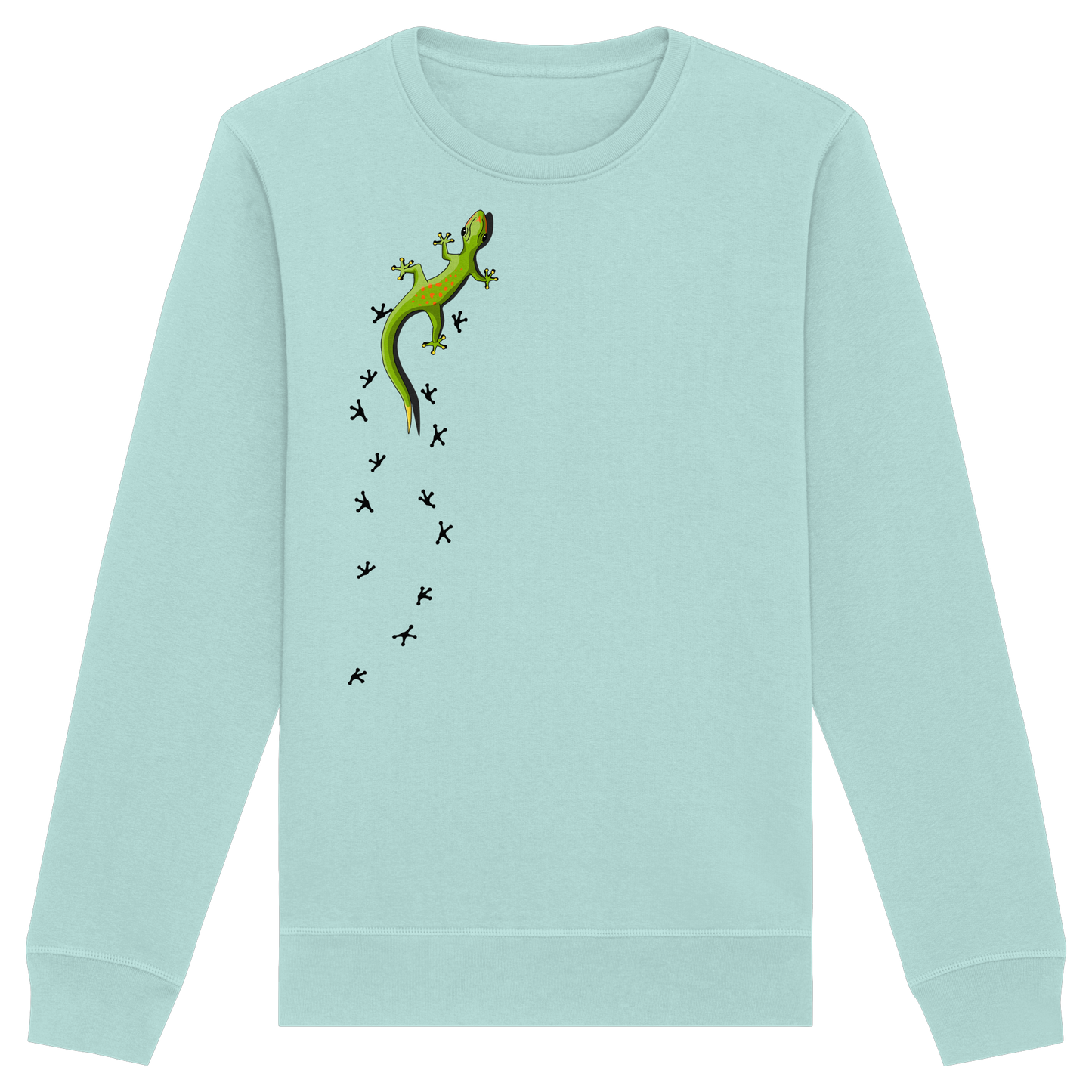 Kletternder Gecko mit Spuren - Organic Basic Unisex Sweatshirt
