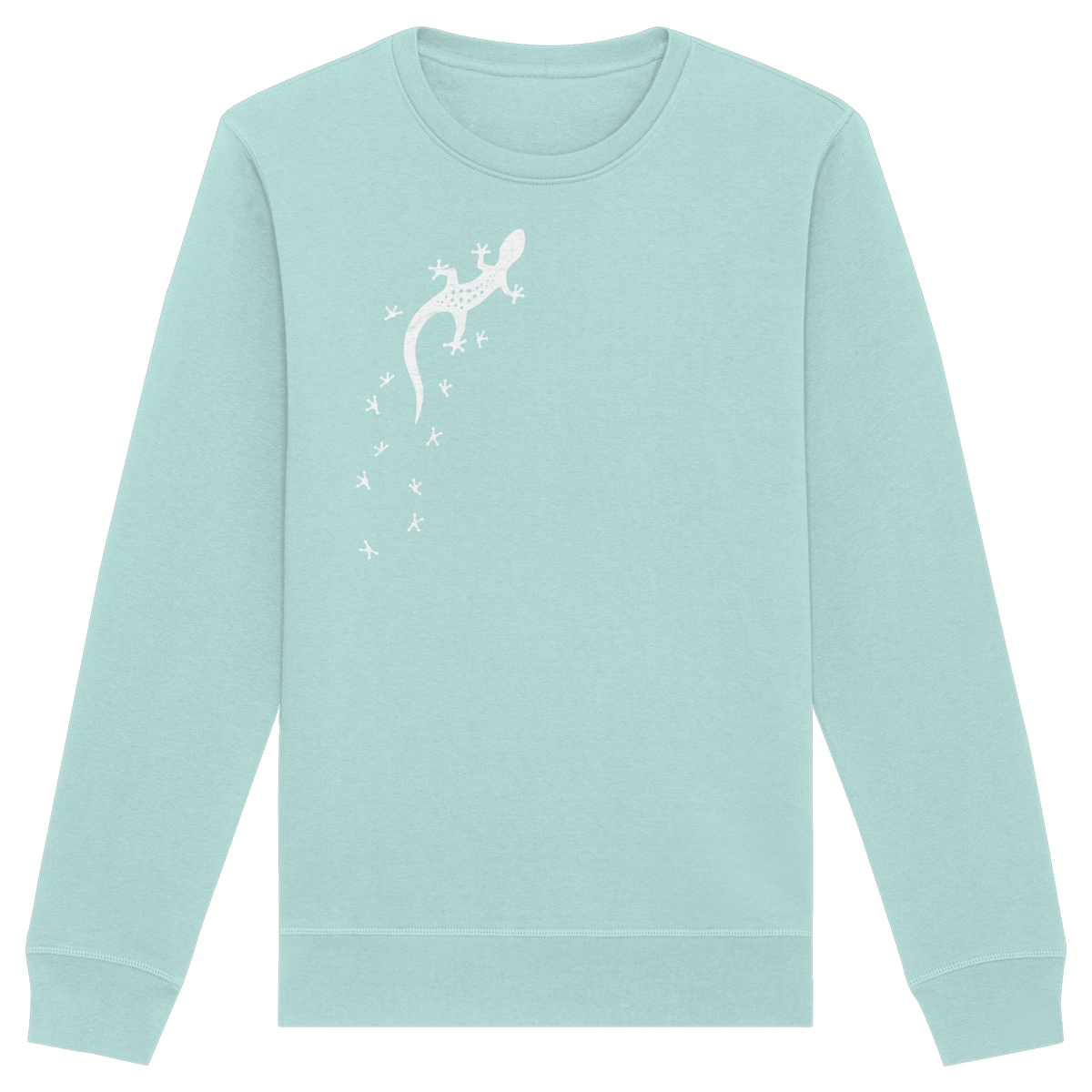 Gecko Eidechse Silhouette hell - Organic Basic Unisex Sweatshirt