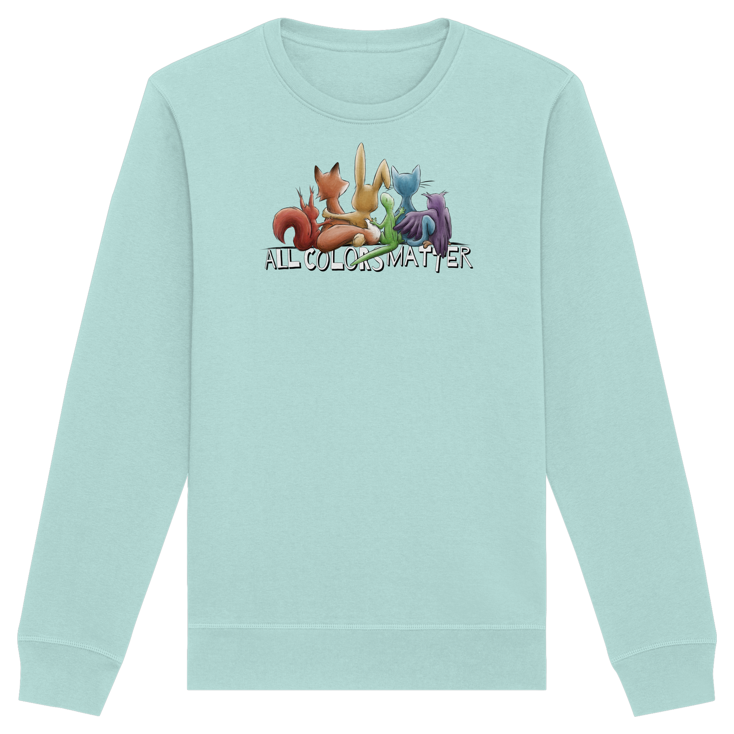 All Colors Matter! Regenbogen Tiere für Vielfalt - Organic Basic Unisex Sweatshirt