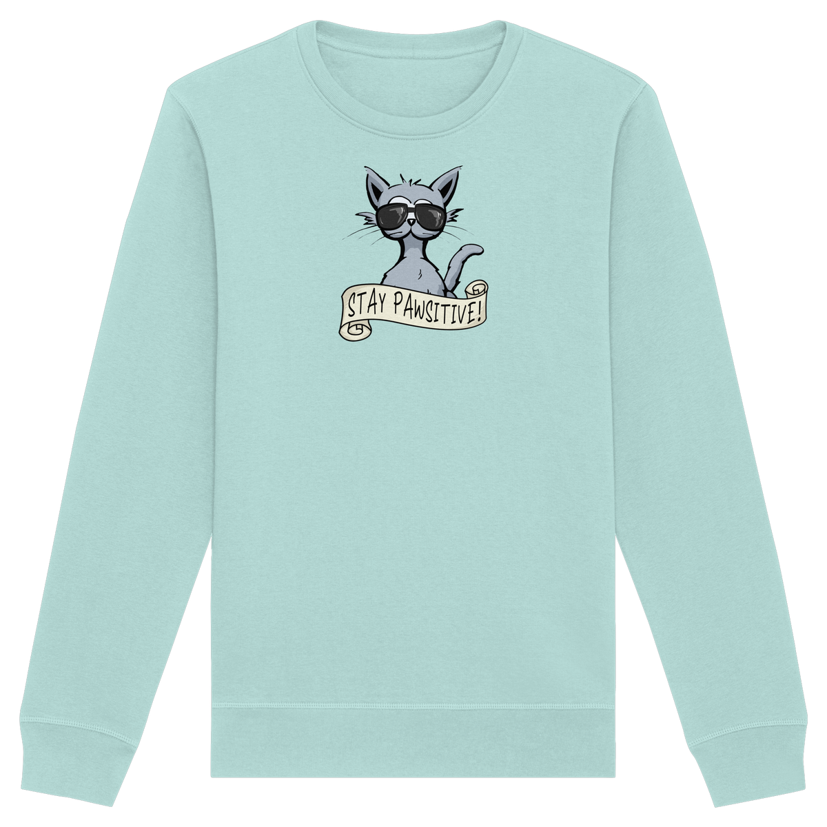 Stay Pawsitive Bleib lässig Hipster Katze - Organic Basic Unisex Sweatshirt