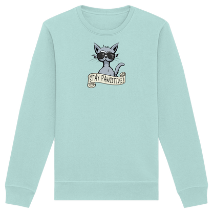 Stay Pawsitive Bleib lässig Hipster Katze - Organic Basic Unisex Sweatshirt