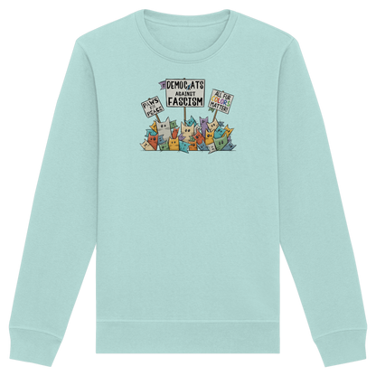 Demo-Katzen gegen Faschismus und für Vielfalt - Organic Basic Unisex Sweatshirt