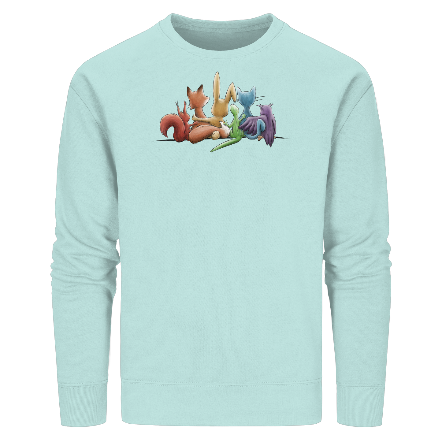 Regenbogen Tiere für Freundschaft, Toleranz und Vielfalt - Organic Basic Unisex Sweatshirt
