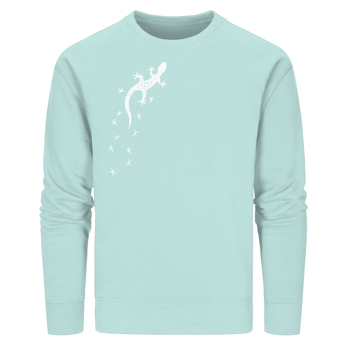 Gecko Eidechse Silhouette hell - Organic Basic Unisex Sweatshirt