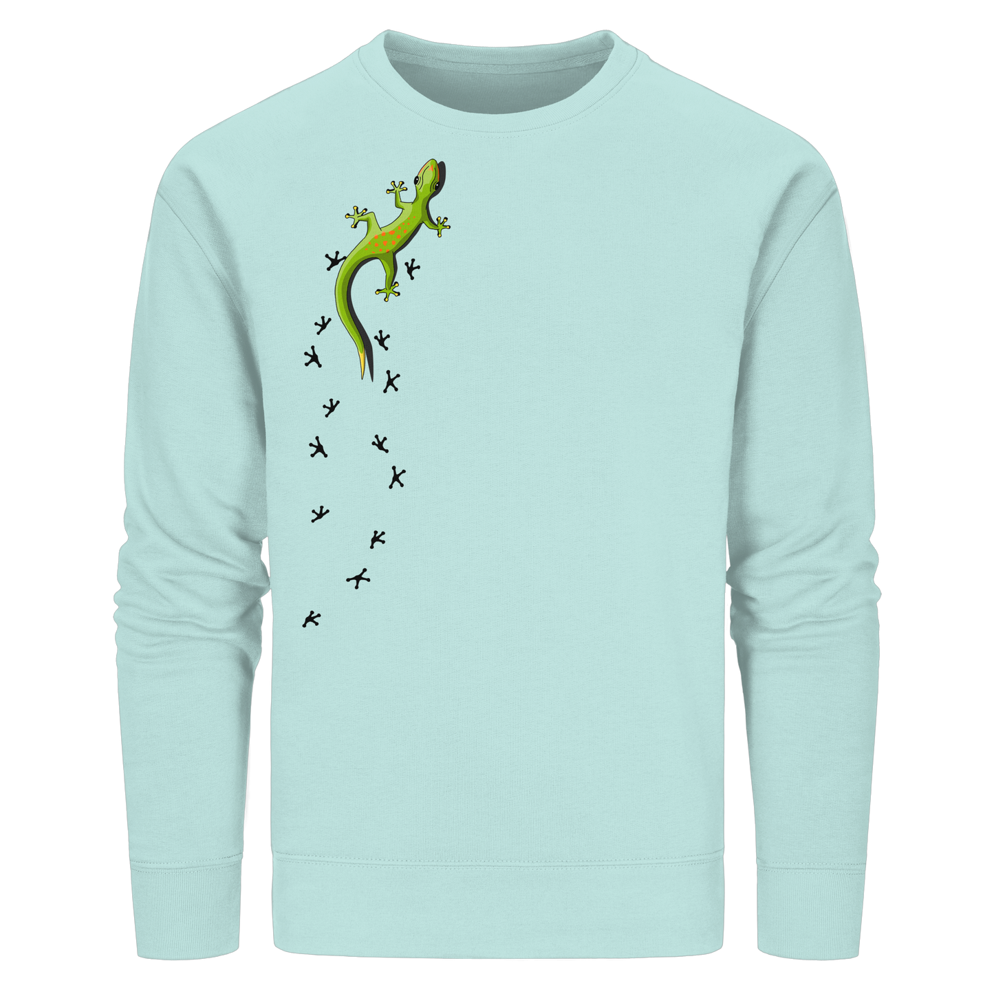 Kletternder Gecko mit Spuren - Organic Basic Unisex Sweatshirt