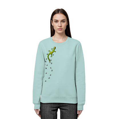 Kletternder Gecko mit Spuren - Organic Basic Unisex Sweatshirt