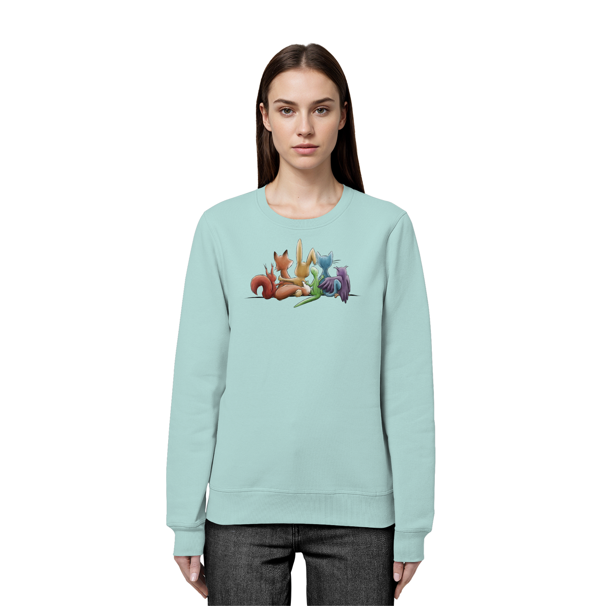 Regenbogen Tiere für Freundschaft, Toleranz und Vielfalt - Organic Basic Unisex Sweatshirt