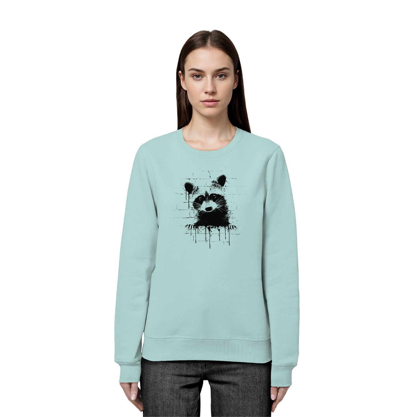 Funky Street Art Waschbär - Organic Basic Unisex Sweatshirt