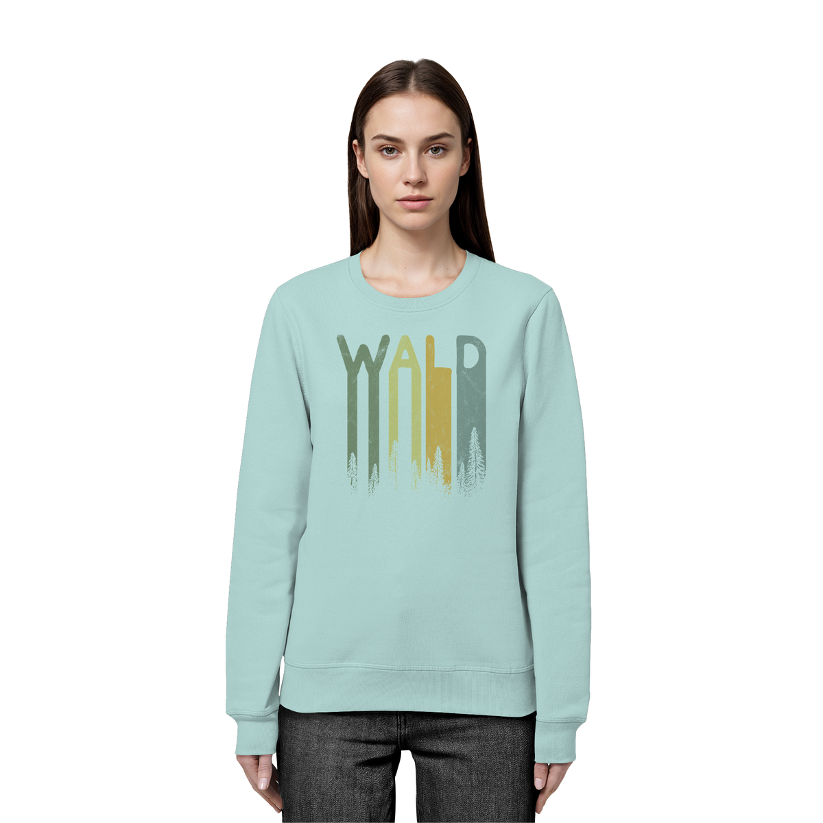 Wald Retro Forst Schriftzug - Organic Basic Unisex Sweatshirt
