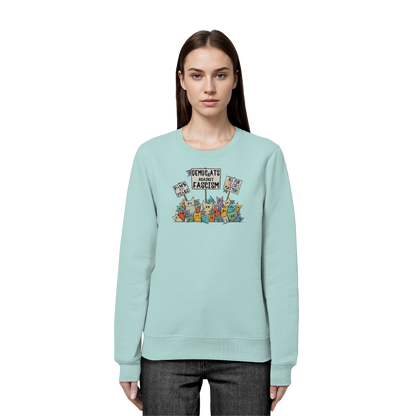 Demo-Katzen gegen Faschismus und für Vielfalt - Organic Basic Unisex Sweatshirt