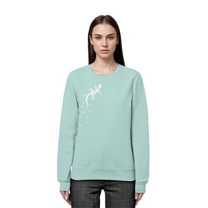 Gecko Eidechse Silhouette hell - Organic Basic Unisex Sweatshirt