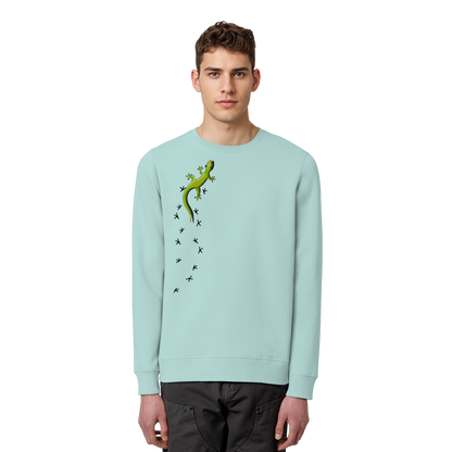 Kletternder Gecko mit Spuren - Organic Basic Unisex Sweatshirt