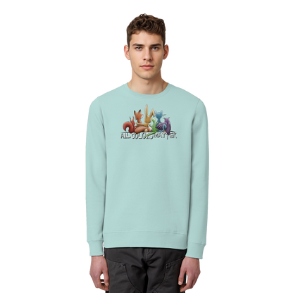 All Colors Matter! Regenbogen Tiere für Vielfalt - Organic Basic Unisex Sweatshirt
