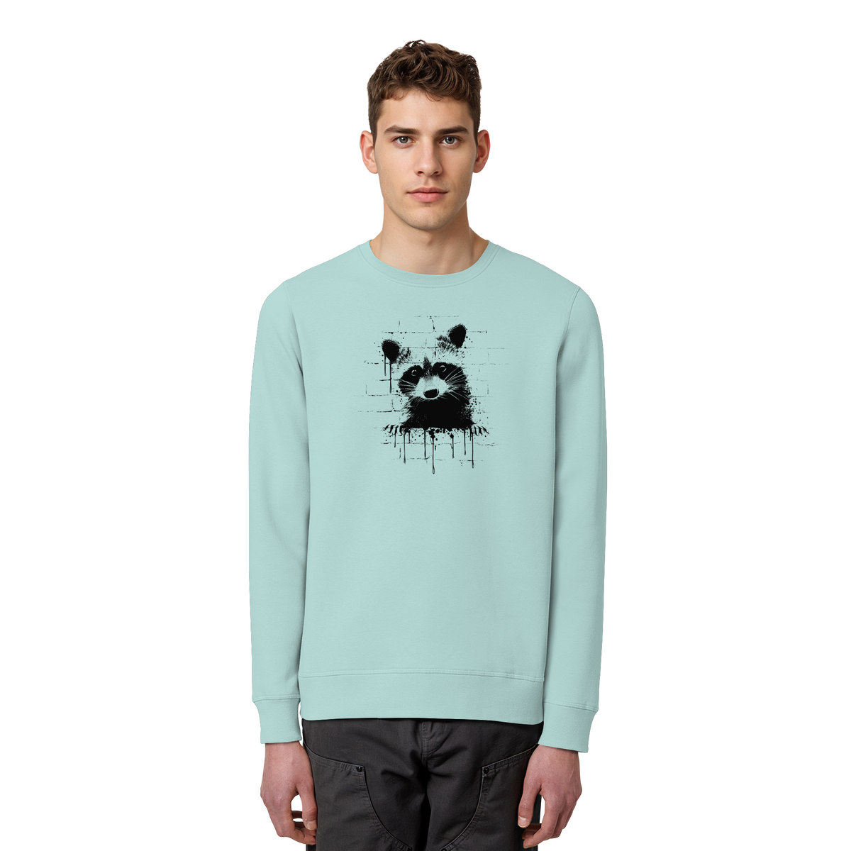 Funky Street Art Waschbär - Organic Basic Unisex Sweatshirt