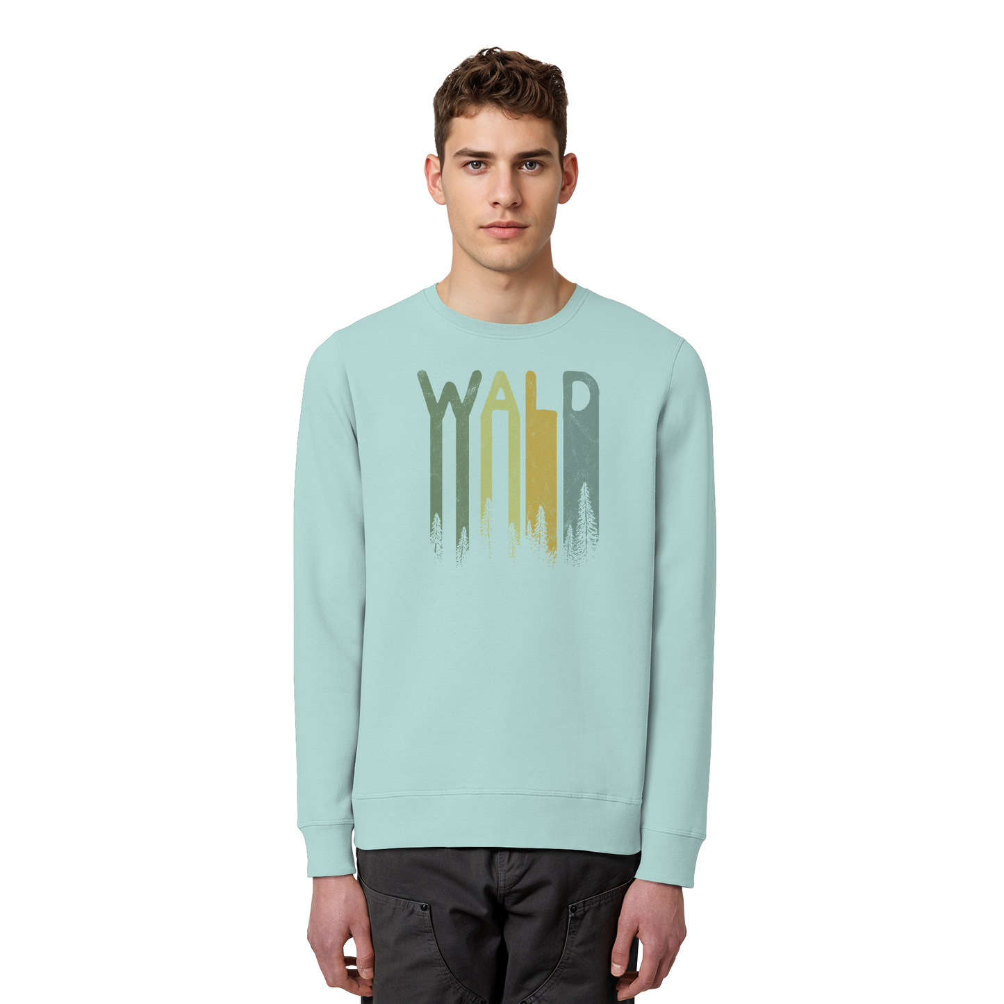 Wald Retro Forst Schriftzug - Organic Basic Unisex Sweatshirt