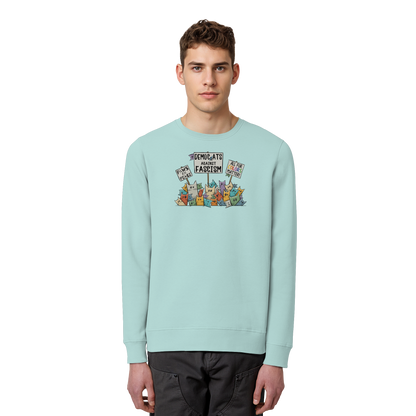 Demo-Katzen gegen Faschismus und für Vielfalt - Organic Basic Unisex Sweatshirt